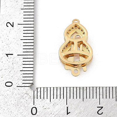 Gourd Brass Micro Pave Clear Cubic Zirconia Box Clasps KK-U051-01G-05-1