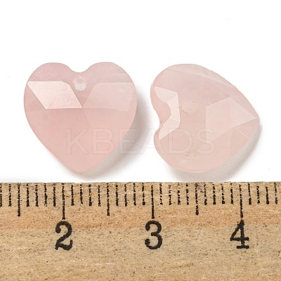 Natural Rose Quartz Faceted Heart Charms G-G123-01D-1
