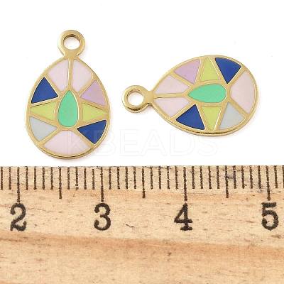 Ion Plating(IP) 304 Stainless Steel Enamel Charms STAS-U032-06G-01-1