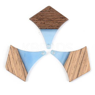Resin & Walnut Wood Pendants RESI-S389-055B-1