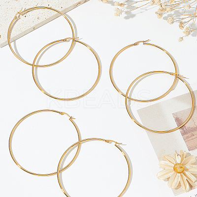3 Pairs 201 Stainless Steel Hoop Earrings for Women EJEW-LP0001-05-1