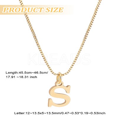 1pc 304 Stainless Steel Letter Pendant Necklaces NJEW-LP0001-38S-G-1