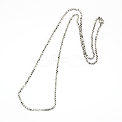 Non-Tarnish 304 Stainless Steel Venetian Chain Necklace Making STAS-A028-N032P-A-1