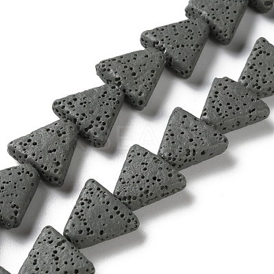 Triangle Dyed Natural Lava Rock Beads Strands G-O126-04A-04-1