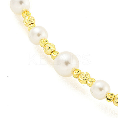 Brass Beaded Necklaces NJEW-P307-01G-1