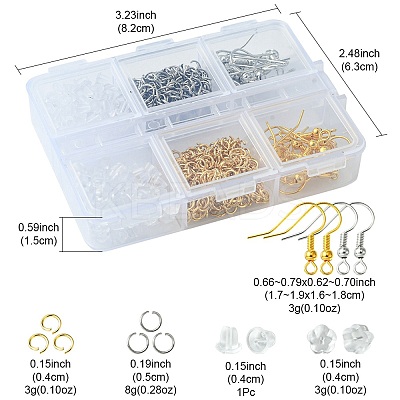 28G 6 Styles Brass Earring Hooks DIY-FS0006-09-1