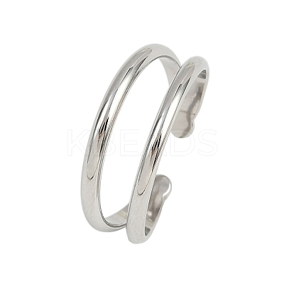 304 Stainless Steel Adjustable Open Cuff Rings for Women RJEW-K301-05P-1