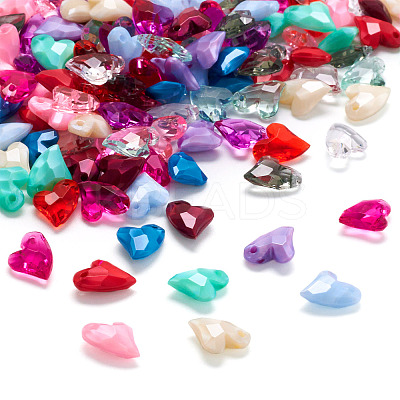 150Pcs 15 Colors Transparent Acrylic Charms MACR-TA0001-56-1
