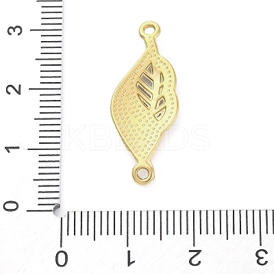 304 Stainless Steel Crystal Rhinestone Leaf Connector Charms STAS-V003-06G-1