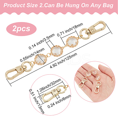 2Pcs Glass Link Bag Handle Extenders FIND-WR0006-45B-1