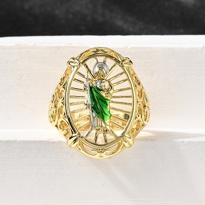 Adjustable Brass Cuff Rings for Women RJEW-F181-03G-1