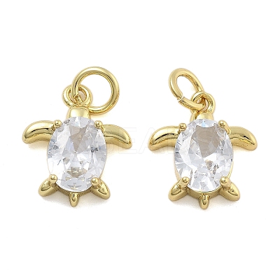 Brass Micro Pave Cubic Zirconia Pendants KK-U060-20G-C-1