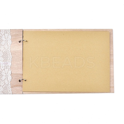 Wooden Wedding Guestbooks Notepad LS-AJEW-M206-17-1