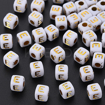 Opaque White Acrylic Beads X-MACR-Q242-010E-1
