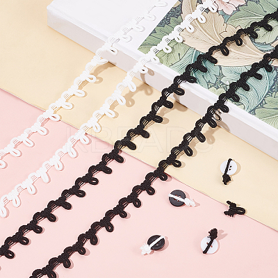 20Yards 2 Color Chinlon Elastic Force Lace Trim DIY-PH0008-47-1