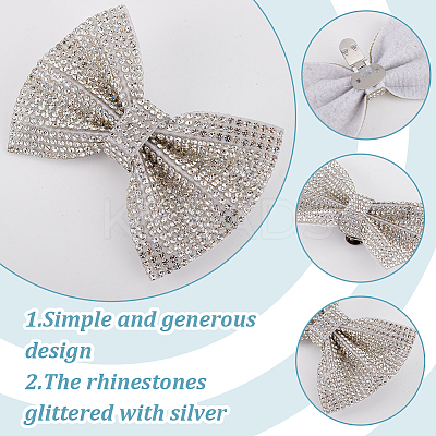 4Pcs 2 Colors Bowknot Detachable Rhinestone Shoe Buckle Clips FIND-GO0002-31-1