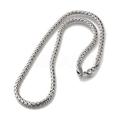 5MM 304 Stainless Steel Wheat Chain Necklaces for Men STAS-V011-02P-1