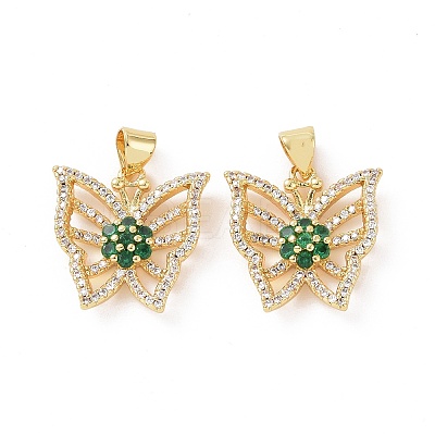 Brass Micro Pave Cubic Zirconia Pendants ZIRC-I063-44G-1