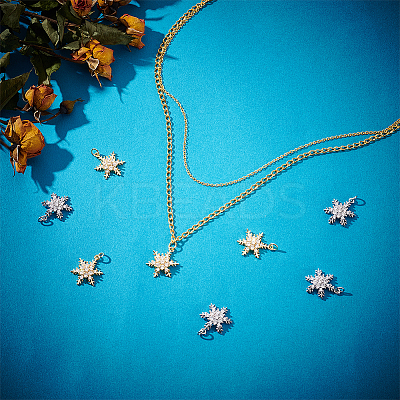 8Pcs 2 Colors Rack Plating Brass Micro Pave Clear Cubic Zirconia Pendants KK-BC0011-43-1
