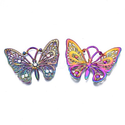 Rack Plating Rainbow Color Alloy Pendants PALLOY-S180-225A-1
