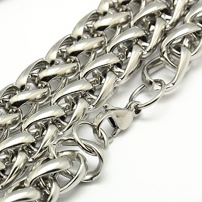 Tarnish Resistant Fashionable 304 Stainless Steel Wheat Chain Necklaces for Men LS-STAS-A028-N002P-1