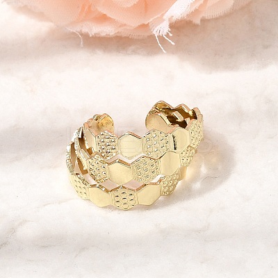 Brass Cuff Open Rings RJEW-F215-04G-1