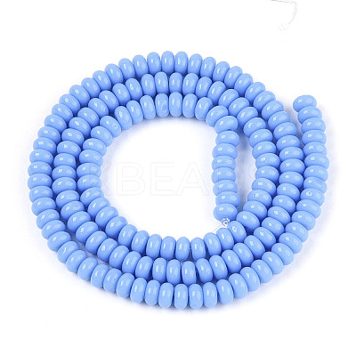 Opaque Solid Color Glass Beads Strands GLAA-ZX008-4mm-18W-1