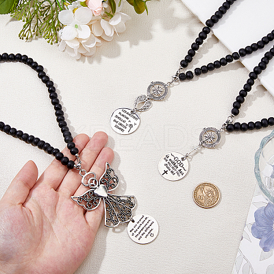 3Pcs Alloy Angel Pendant Decoration HJEW-WH00128-1