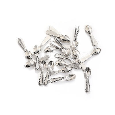 100Pcs Alloy Silverware Miniature Ornaments PW-WGF7D5F-02-1
