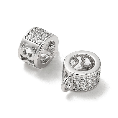 Brass Micro Pave Cubic Zirconia Tube Bails ZIRC-P112-03P-1
