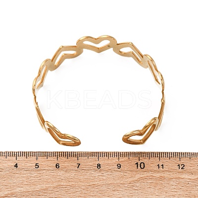 304 Stainless Steel Cuff Bangles for Women LS-BJEW-Z130-01G-1