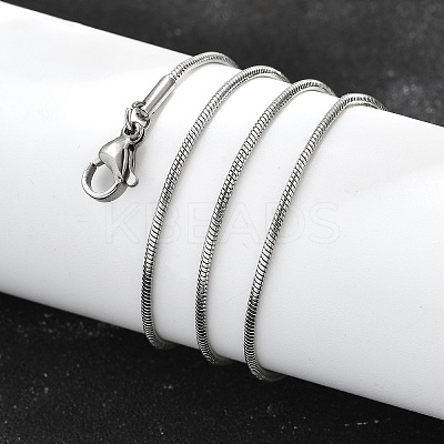 Non-Tarnish 304 Stainless Steel Snake Chain Necklaces NJEW-E122-32B-1
