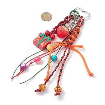Christmas Polyester & Spandex Cord Ropes Pendant Decorations HJEW-JM03854-1