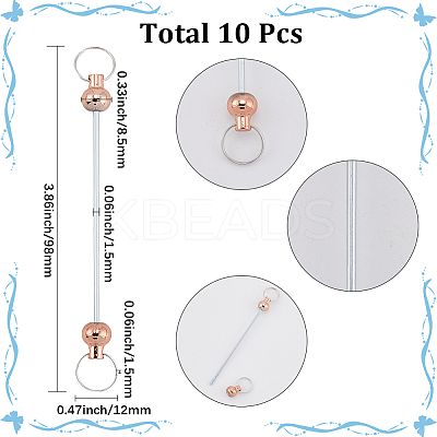 10Pcs Alloy Beadable Keychain Bar for Jewelry Making DIY Crafts FIND-SC0014-33A-1