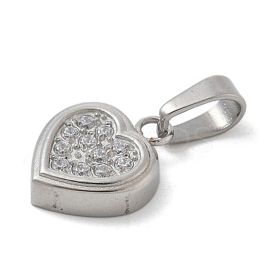 Ion Plating(IP) 304 Stainless Steel Micro Pave Cubic Zirconia Pendants STAS-Z107-02P-04-1
