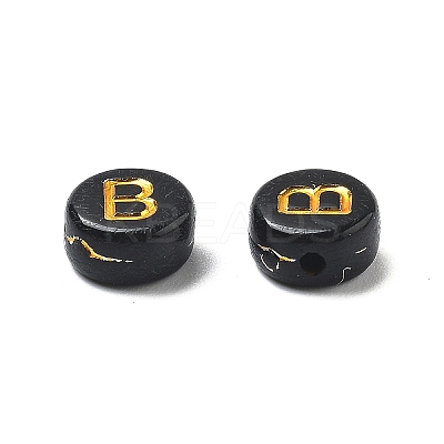 Plating Opaque Acrylic Beads OACR-R005-03B-1