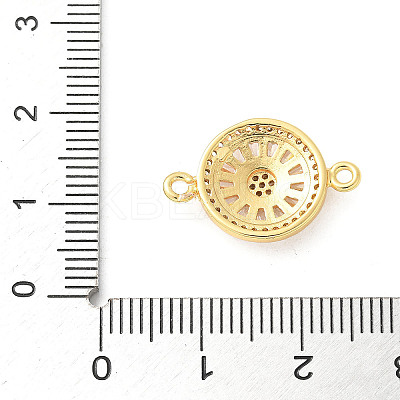 Brass Micro Pave Cubic Zirconia Connector Charms KK-U053-19G-1
