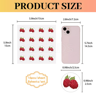 8Pcs Plastic Waterproof Self-Adhesive Picture Stickers DIY-WH0428-161-1