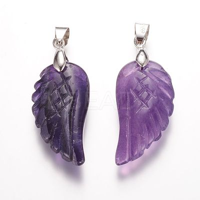 Natural Amethyst Pendants X-G-E339-02E-1