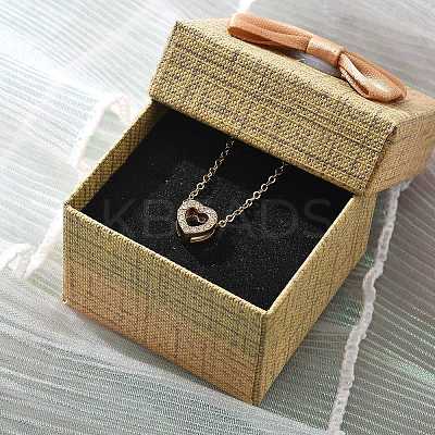 304 Stainless Steel Crystal Rhinestone Pendant Cable Chain Necklaces for Women LS-NJEW-C062-01G-G-1