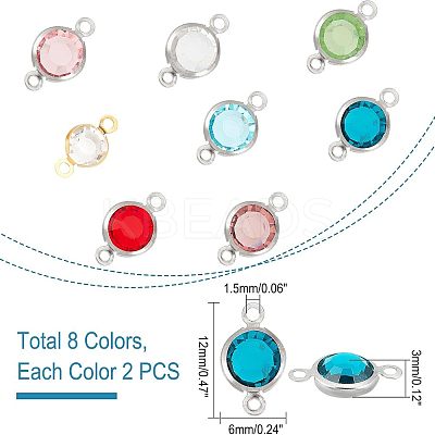 16Pcs 8 Colors 304 Stainless Steel Links/Connectors STAS-UN0032-76-1