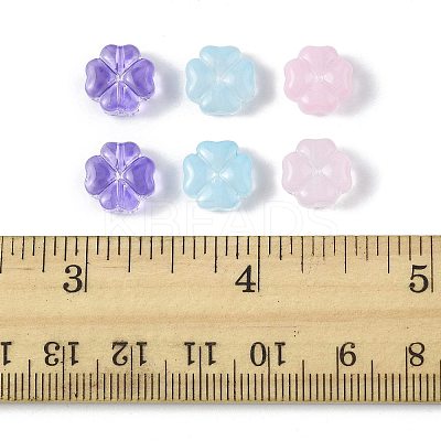 20Pcs Transparent Spray Painted Glass Beads GLAA-FS0002-40A-1