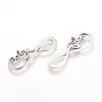 Tibetan Style Alloy Infinity with Hope Links connectors TIBE-S230-AS-LF-1