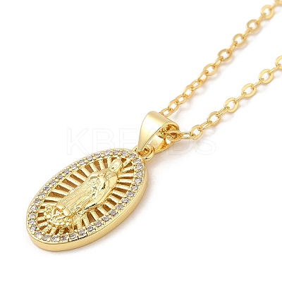 Brass Micro Pave Cubic Zirconia Pendants Necklace LS-NJEW-I125-01D-1