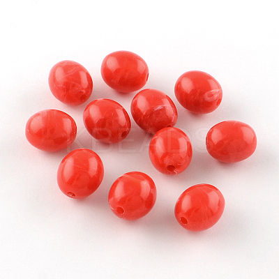 Oval Imitation Gemstone Acrylic Beads X-OACR-R038-M-1