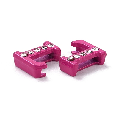 Spray Painted Zinc Alloy Slide Charms ALRI-WH0005-13L-1