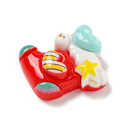 Christmas Opaque Resin Decoden Cabochons RESI-U006-04C-1