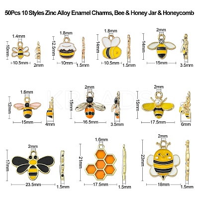 50Pcs 10 Styles Zinc Alloy Enamel Charms ENAM-CJ0003-87-1