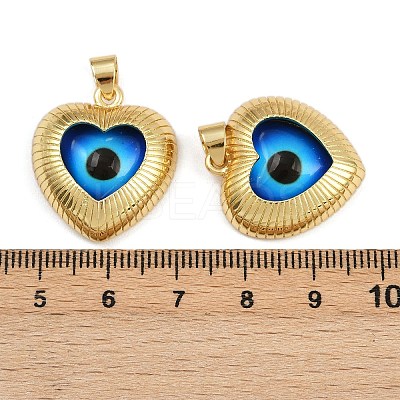 Eye Theme Brass Glass Pendants KK-L244-03G-01-1