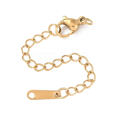 304 Stainless Steel Chain Extender with Teardrop Charms STAS-G383-08G-1